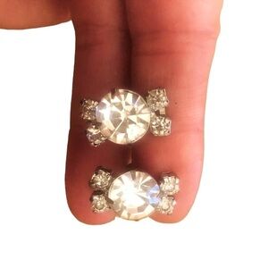 Vintage rhinestone screen on / clip on earrings